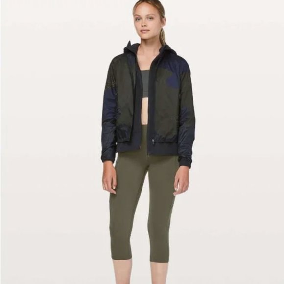 Lululemon Fast & Free Crop II *Nulux 19" Dark Olive 4 - Picture 4 of 16